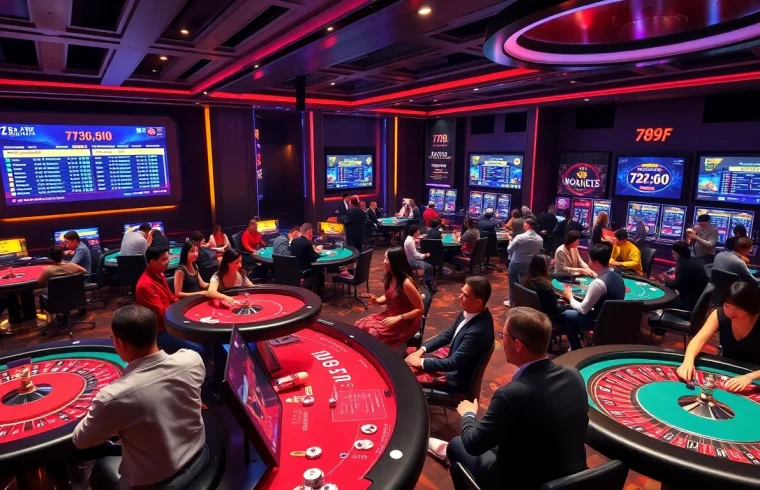 Exciting casino scene at 789f showcasing diverse players engaged in live games.