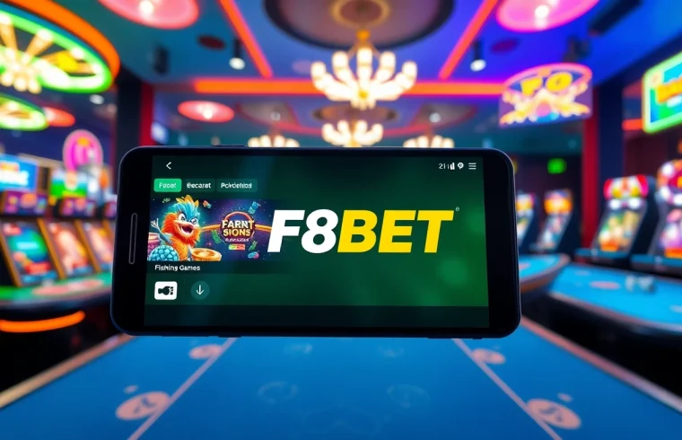 F8BET trang chủ showcasing vibrant online gaming options and mobile app experience.