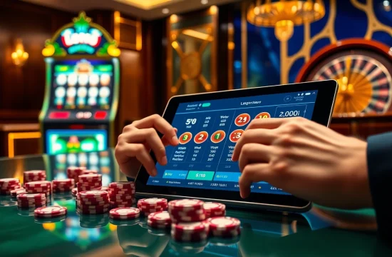 Engaging lô đề trực tuyến player placing strategic bets with vibrant digital betting slips and chips