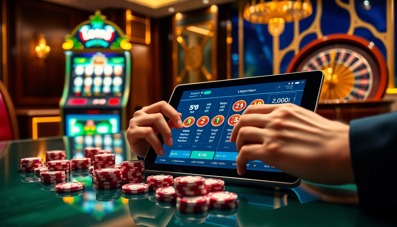 Engaging lô đề trực tuyến player placing strategic bets with vibrant digital betting slips and chips