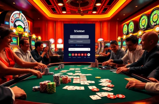 Experience the thrill of online betting with the sbobet link login at a luxurious casino table.