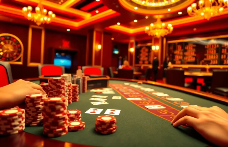 Experience the thrill of sa88 with luxurious casino poker tables, vibrant chips, and engaging gameplay.