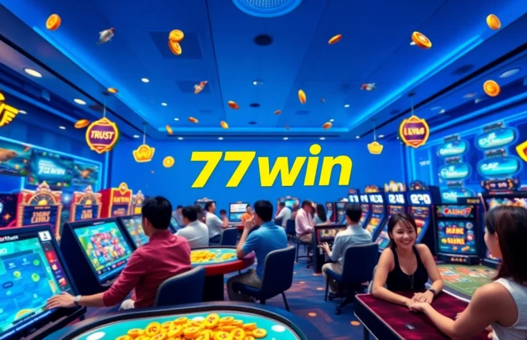 77win online betting platform showcasing dynamic gaming atmosphere and exciting player engagement.