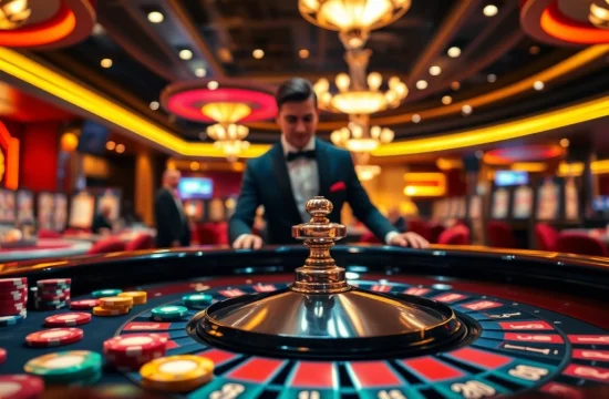 Agen SBOBET bermain di meja roulette glamor yang menarik perhatian di kasino.