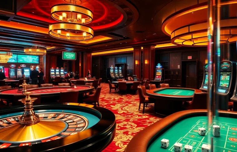 Players enjoying gambling at LC88 casino tables, showcasing excitement and luxury.