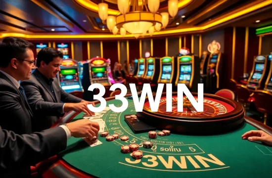 Experience the excitement of winning at 33WIN with a vibrant casino scene featuring thrilling gameplay.