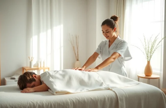 Expert 동탄출장마사지 in a calming environment with a young therapist providing a soothing experience.