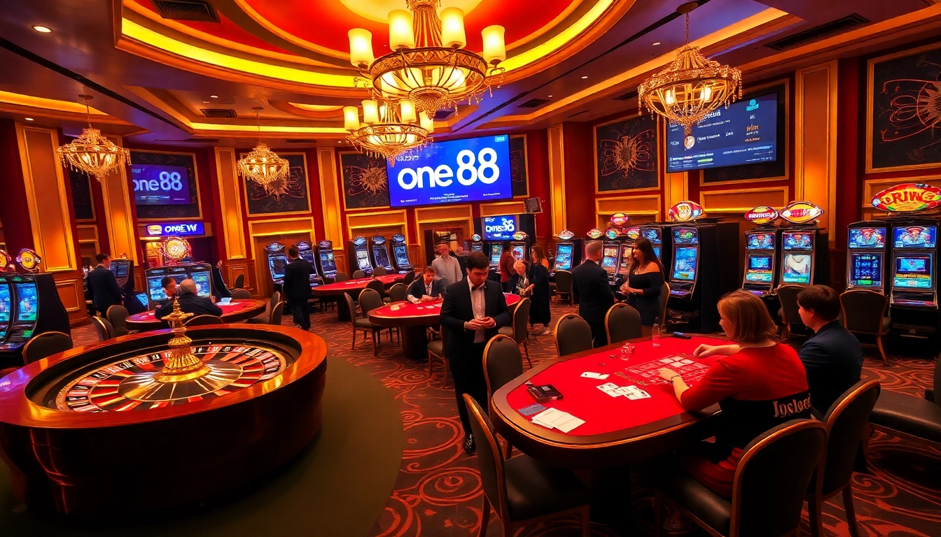 Experience thrilling gambling action at one 88 casino with vibrant tables and luxury slot machines.