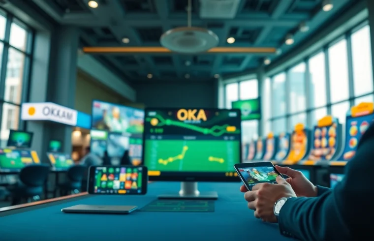 Engaging online gambling experience at OKATM showcasing user-friendly interface
