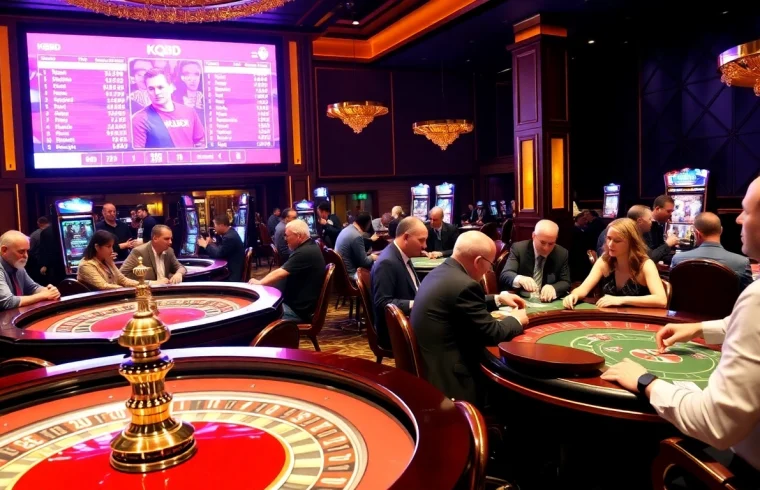 Experience kqbd excitement at a lively casino with poker and roulette games.