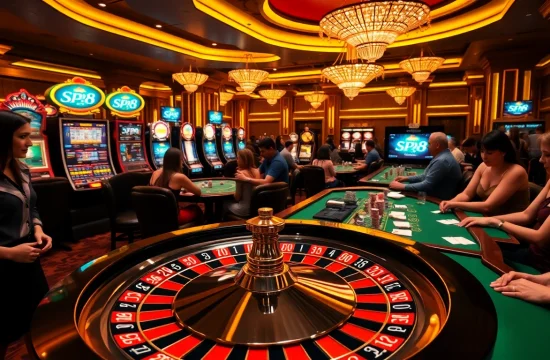 Experience thrilling action at SP8.biz with vibrant casino games and engaged players in a lively atmosphere.