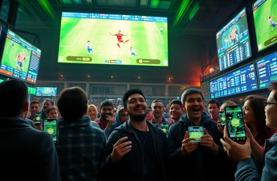 Engaging fans experience live football betting on keonhacai.gold, highlighting excitement with dynamic atmosphere.
