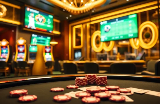 Experience the thrilling atmosphere of keonhacai5's online gambling scene with vibrant casino elements.