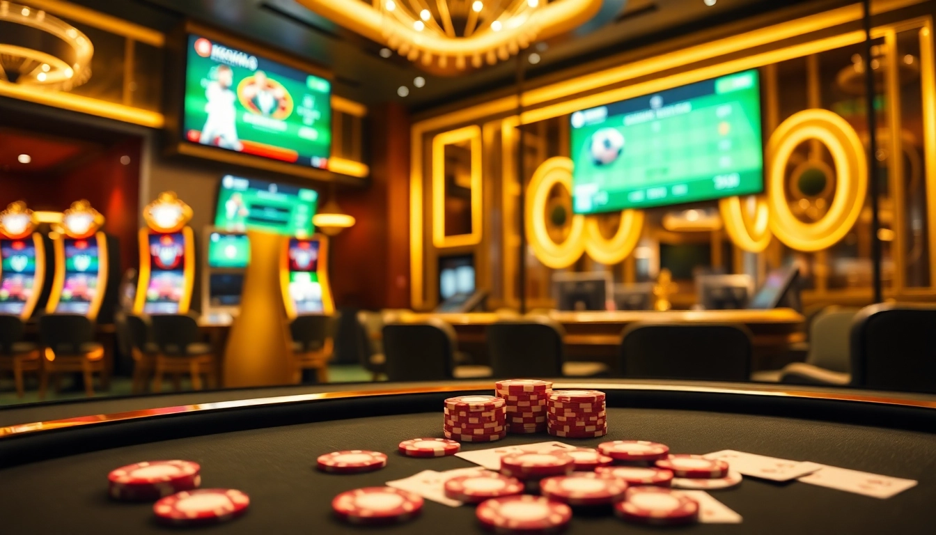 Experience the thrilling atmosphere of keonhacai5's online gambling scene with vibrant casino elements.
