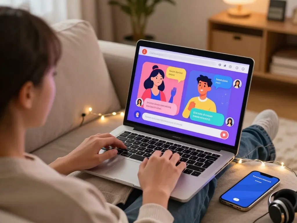 Interactive ai sex chat experience with personalized avatars in a cozy setting
